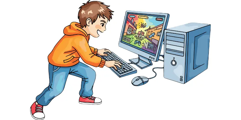 playing computer games