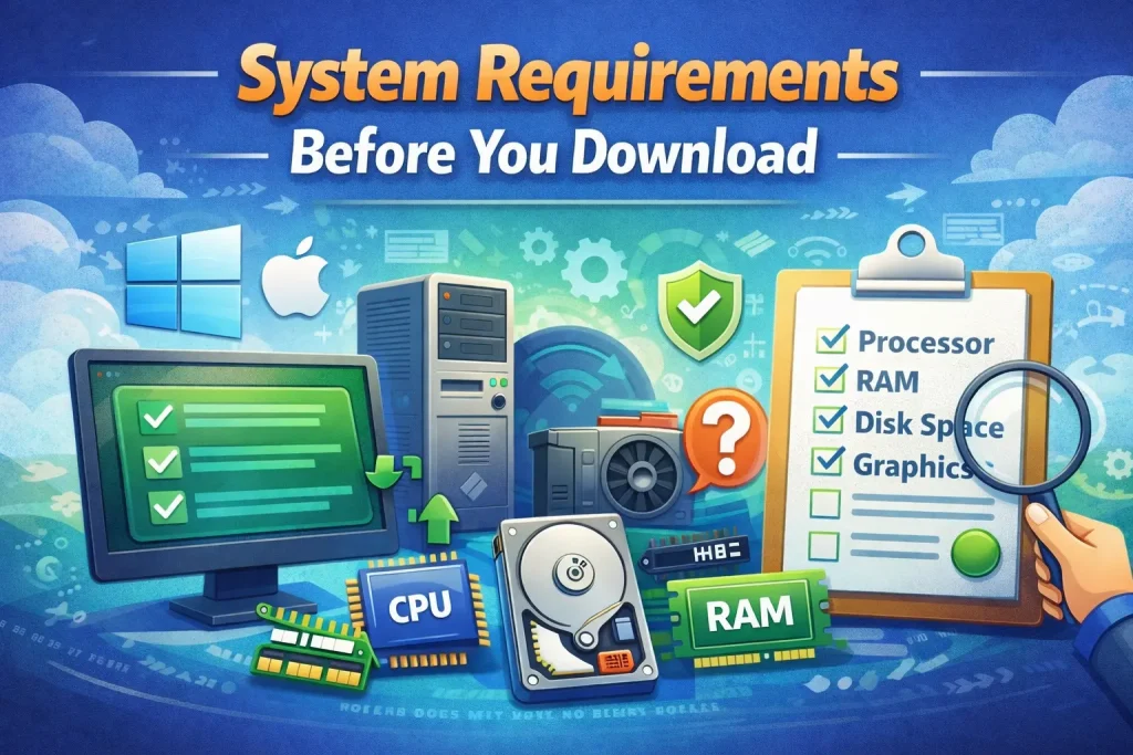 system requirements before you download